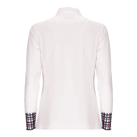 Plaid Accent Poloshirt Damen