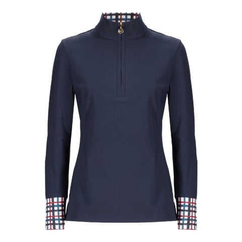 Plaid Accent Poloshirt Damen