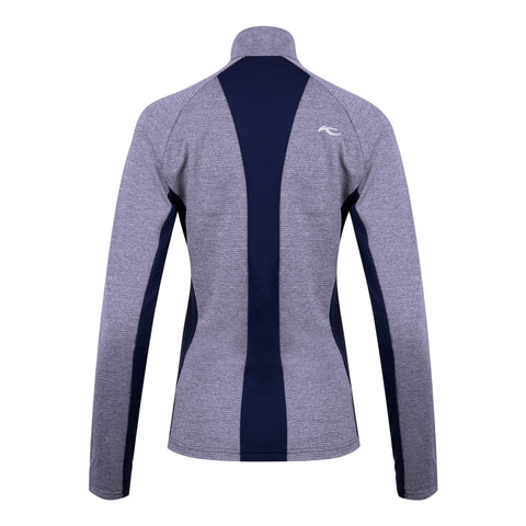 Grau-blaue Sportjacke mit kontrastierenden Einsätzen und Stehkragen