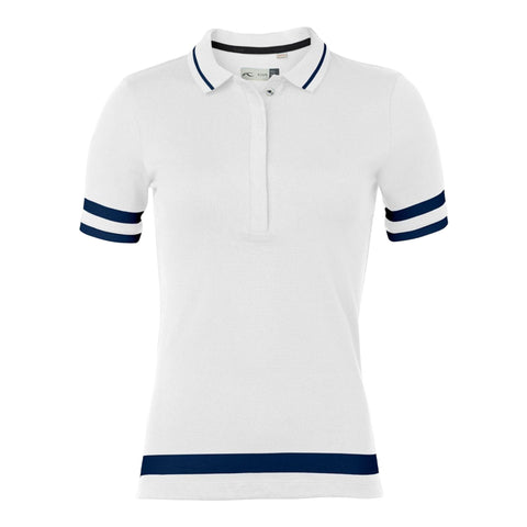 Tana SS Polo White/Atlanta Blue Damen