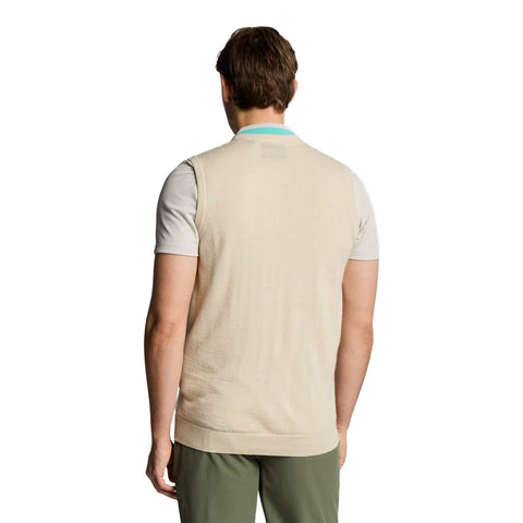 Merino Blend Knitted V-Neck Vest Herren