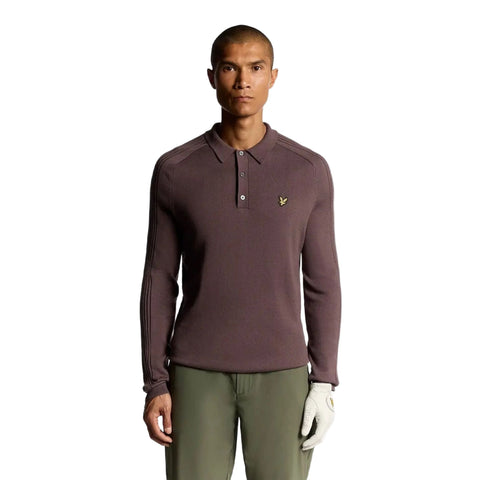 Long Sleeve Knitted Polo Shirt Herren