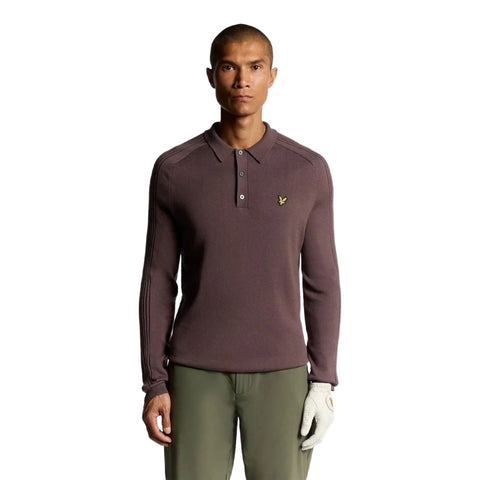 Long Sleeve Knitted Polo Shirt Herren
