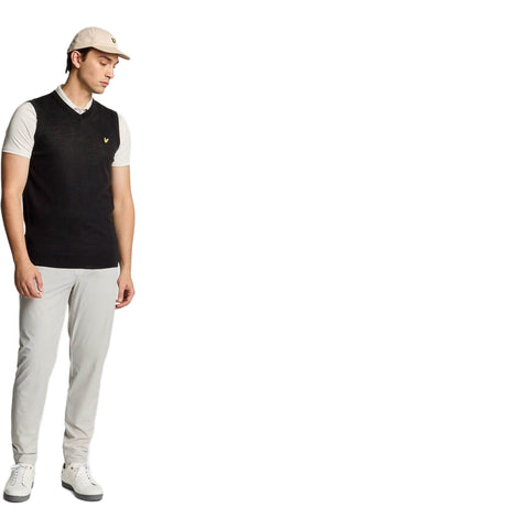 Merino Blend Knitted V-Neck Vest Herren