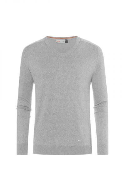 Pullover V-Ausschnitt Kirk M Silver Fog Melange Herren