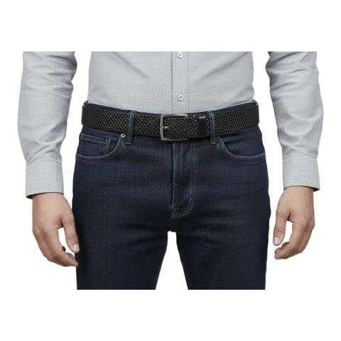 MUS 21 Gemusterter Ledergürtel Herren