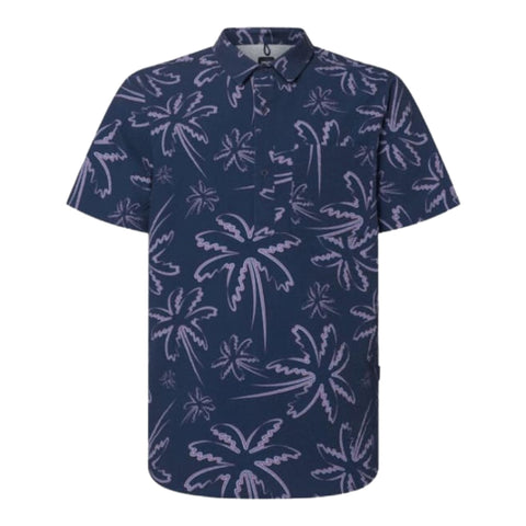 Deco Palms Button Down Poloshirt Herren
