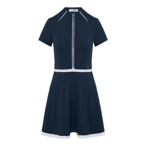 Solid Zip Golfkleid Damen
