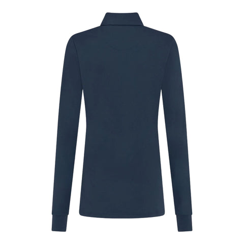 Mesh Langarm Poloshirt Damen