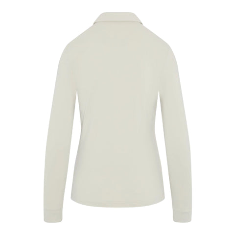 Mesh Langarm Poloshirt Damen