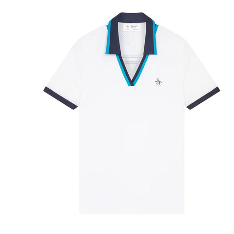 Mesh V-Neck Polo Damen