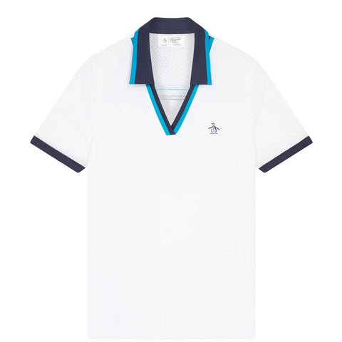 Mesh V-Neck Polo Damen