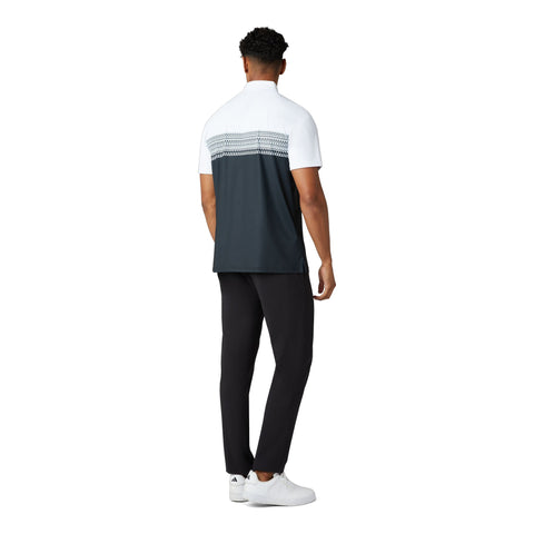 Engineered Novelty Stripe Blocked Print Polo Herren
