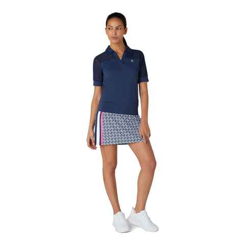 Mesh Blocked Polo Damen