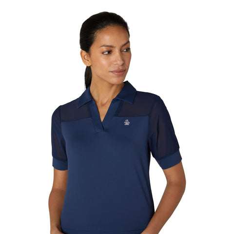 Mesh Blocked Polo Damen