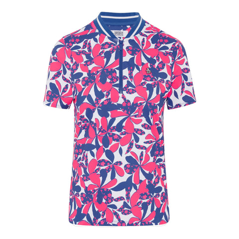 Floral Print Mock Neck Shirt Damen