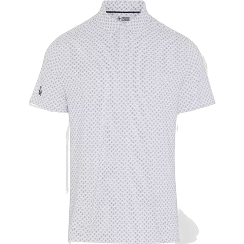 Retro Geo Print Polo Herren
