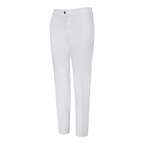 Weiße, elegante Damenhose mit geradem Schnitt und klassischer Passform
