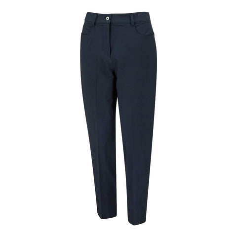 Dunkelgraue, elegante Damenhose mit geradem Schnitt und Bügelfalte