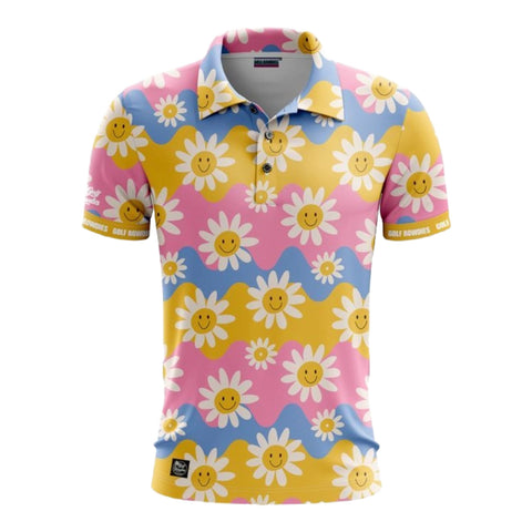 Retro Flower Polo Herren