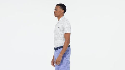 Stripe Zip Golf Polo Shirt Herren