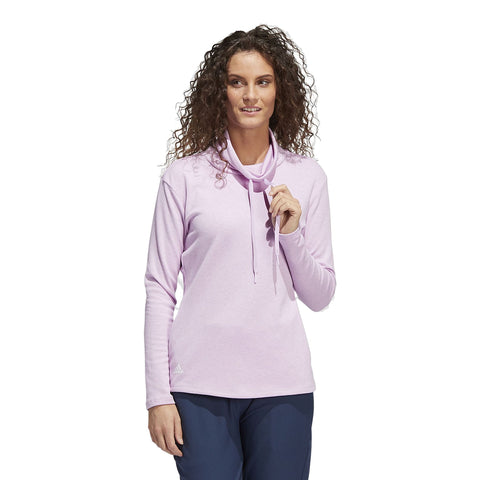 Melange High Mock Golf Pullover Damen