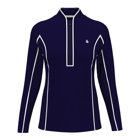 Longsleeve Textured 1/4 Zip Sweater Damen