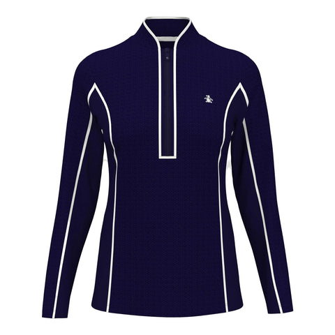 Longsleeve Textured 1/4 Zip Sweater Damen