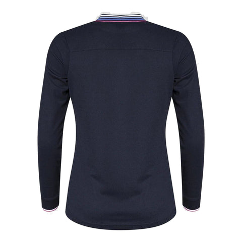 Polo LS Stripe Langarm Poloshirt Damen