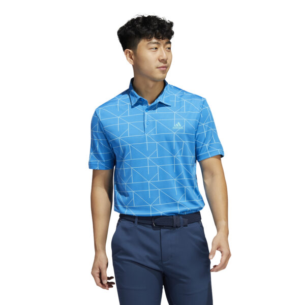 Textil-Oberbekleidung M Polo Jaquard Lines Blue Rush/Semi Mint Rush von Adidas im Golf Star Online Shop