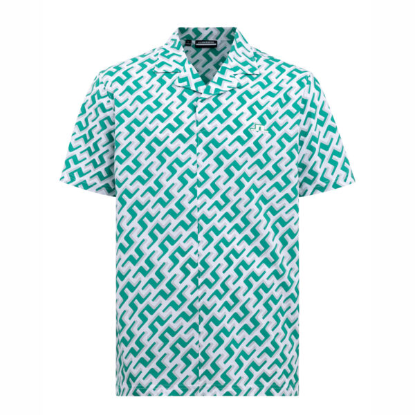 Textil-Oberbekleidung M Polo Resort Reg Fit Golf Shirt Green 3D Bridge Monogram von J.Lindeberg im Golf Star Online Shop